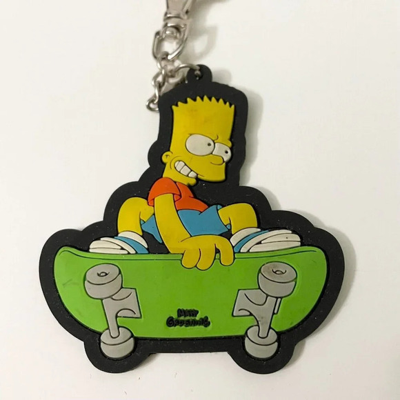 Lot  of 6 The Simpsons Toys Keychains Bart Krusty the Clown Maggie Groundskeeper - Picture 5 of 16